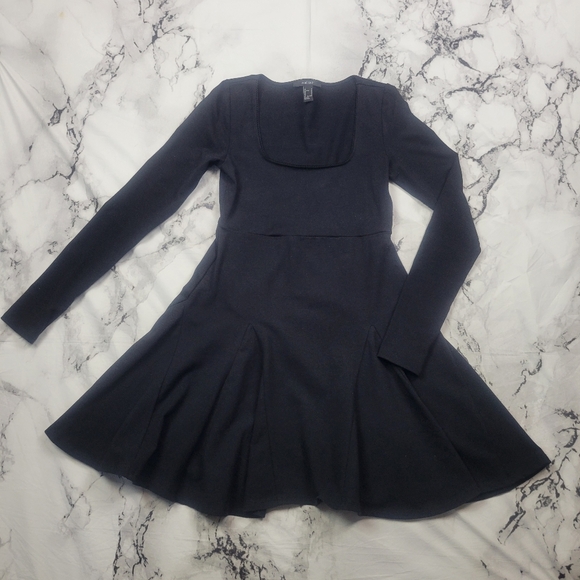 FOREVER 21 Black skater dress mini skirt length above knee size small NWT - Picture 12 of 14